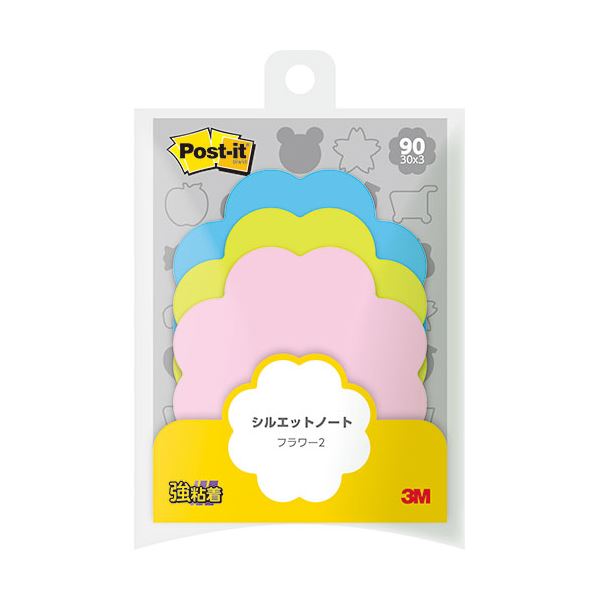 (10個セット) 3M Post-it ポストイット シルエットノート 強粘着 フラワー2 3M-SSS-FLR2X10