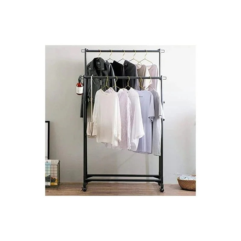 耐荷重アウター28着分 スタイルハンガーハードリニューアル ハンガーラック ダブルタイプ 安心の高耐荷重 幅約93奥行約43高さ約116172 高さ調節 ボール型