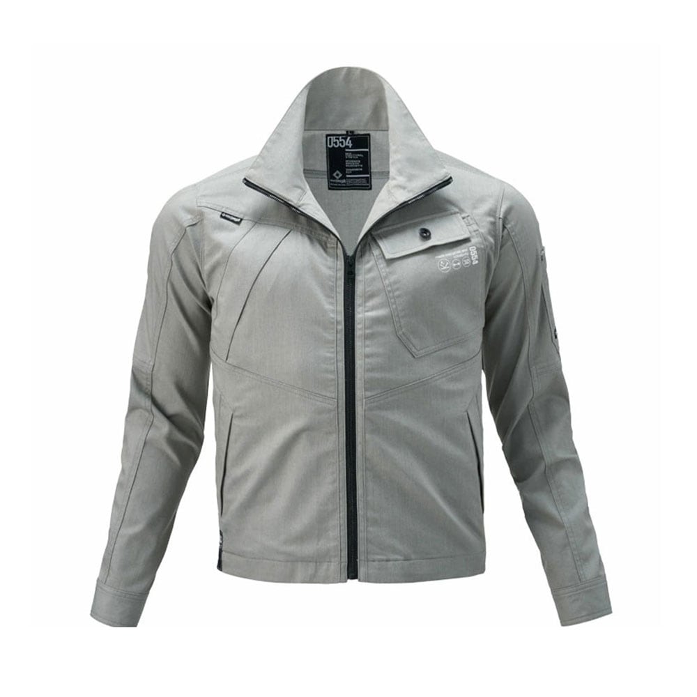 ジャケット 作業着 作業服 長袖 メンズ レディース 秋冬 春夏 撥水 立体裁断 年間定番 ハイパーストレッチジャケット 立ち襟 胸ポケット 袖ペン差し ネイビー オリーブ グレー ブルー 0554