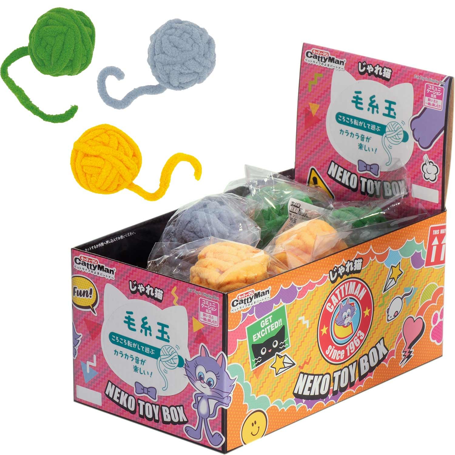キャティーマン ＮｅｋｏＴｏｙＢｏｘ毛糸玉 18個セット（専用ＢＯＸ入り）