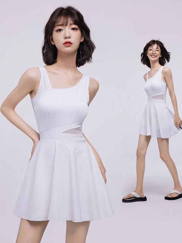 水着 レディース 小胸 プッシュアップ 女性向け セクシー ネット ワンピース お腹 カバー 着痩せ 温泉 カジュアル スイムウェア