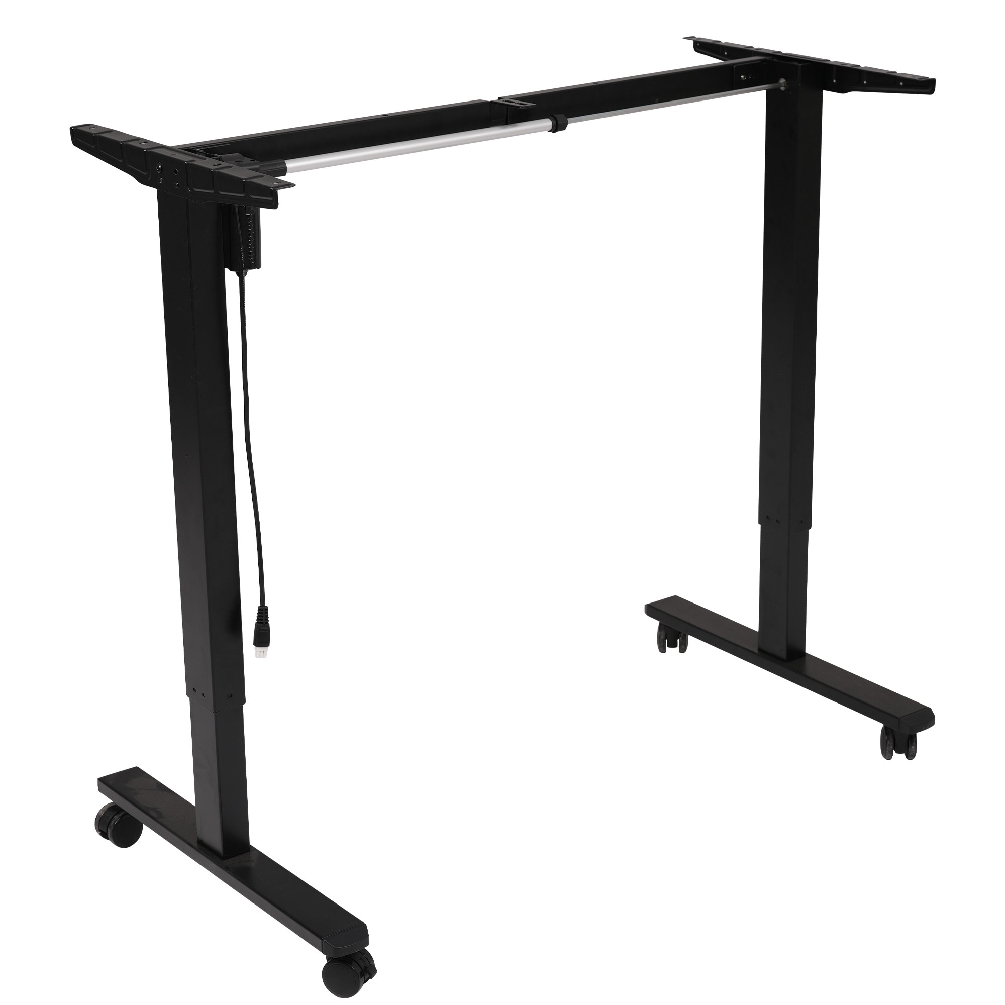 【国内発送,送.料無料】A122電動昇降デスク用フレーム メモリ機能付き スタンディングデスク 幅100cm～140cmの天板に対応 電動で上下昇降するデスク専用フレーム 電動 昇降式デスク キャスタ