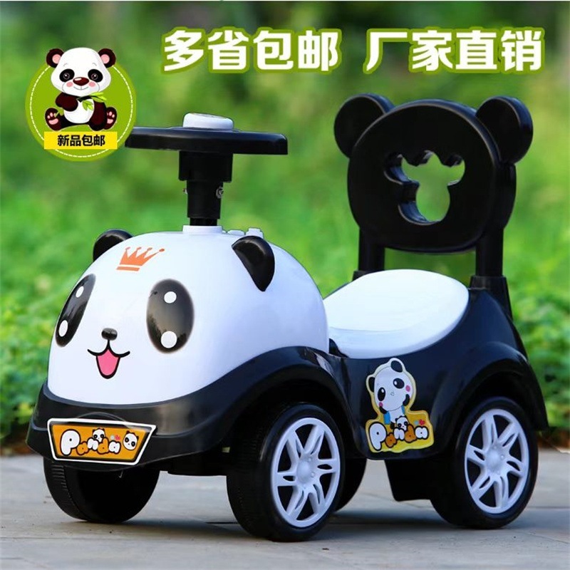 新しい子供用スクーターツイストカー1-3歳の男女の赤ちゃんはライトと音楽付き四輪ベビーカーに座って乗ることができます