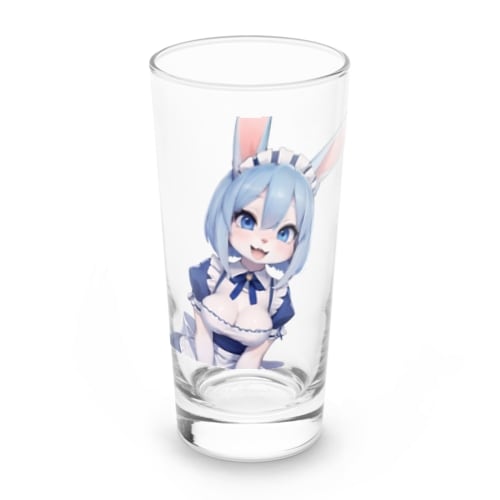 【文字入れ可能受注生産】ウサギの女の子　メイド　ケモナー　笑顔 ロンググラス