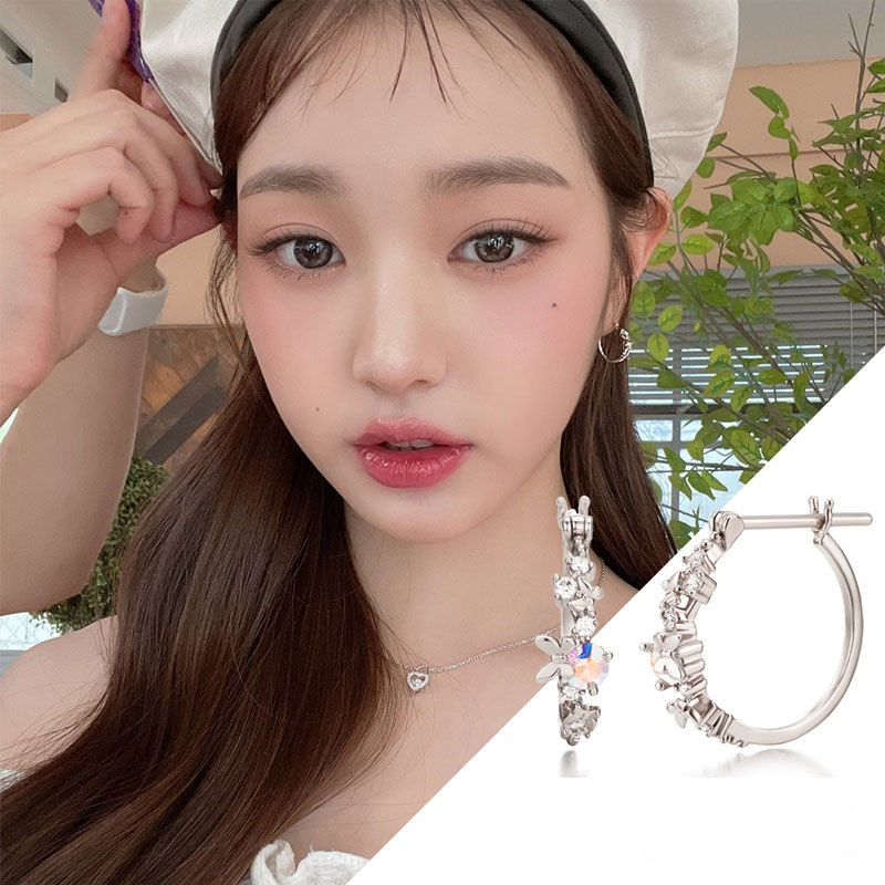 [チャンウォニョン着用]チョウガーデン ワンタッチイヤリング/イヤークリップ/韓国ジュエリー 韓国人気ファッション かわいいアクセサリー 男女兼用 ュエリー 大学生ファッシ