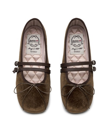 ROCKFISH WEATHERWEAR公式 フラットシューズ SQUARE TOE TWO STRAP MARYJANES(VELVET) 4 colors