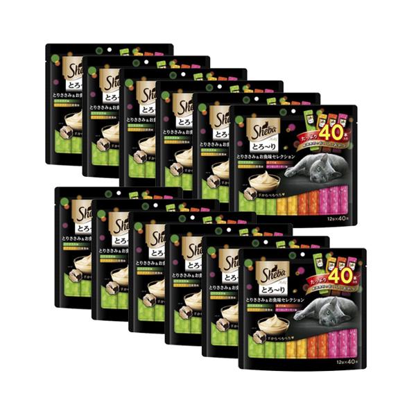 12個セット シーバ とろ~り メルティ とりささみ&お魚味セレクション 12g×40P