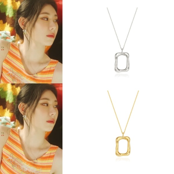 【ITZY チェリョン着用】 melting square necklace