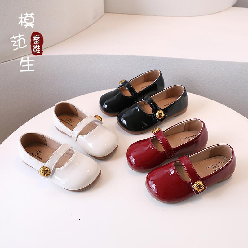革靴 女の子 バーガンディィレザー シューズ スタイリッシュ パフォーマンスシューズ 女の子 シングル シューズ 秋 女の子 プリンセスシューズ 入学式 卒園式 発表会 結婚式