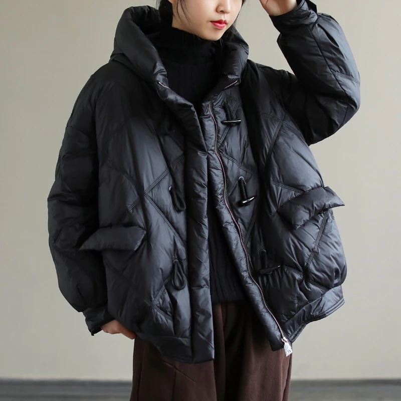 韓国ダウンジャケット大きいサイズ 可愛いゆとりファットマミー保温パーカー上着綿服　QYYF88