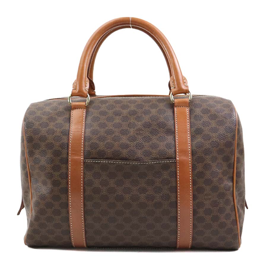 セリーヌ CELINE ハンドバッグ マカダム PVC/レザー ブラウン ゴールド レディース e60811k