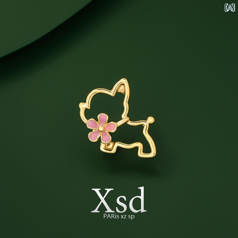 ブローチ レディース おしゃれ 大人かわいい 韓国 かわいい 子犬 ブローチ 精巧 コサージュ スーツ セーター ピン 露出 防止 アクセサリー