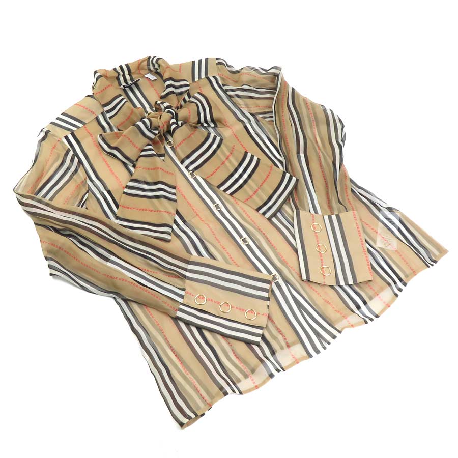 バーバリー BURBERRY 長袖シャツ シルク ベージュ系 レディース 56058m
