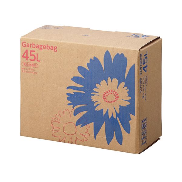 TANOSEE ゴミ袋 コンパクト乳白半透明 45L BOXタイプ 1セット(660枚:110枚×6箱)