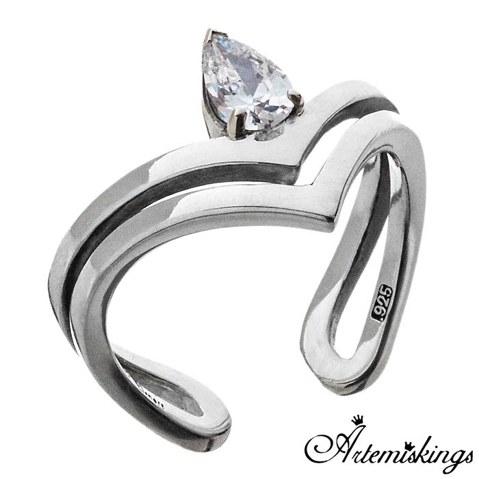 アルテミスキングス ARTEMIS KINGS ティアドロップ V シルバー リング レディース CL EJコラボ AKR0054 AKR0054