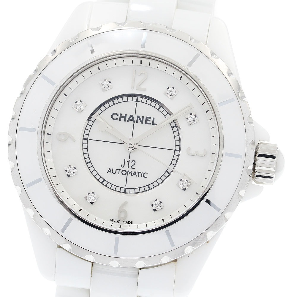 シャネル CHANEL H2423 J12 白セラミック 8Pダイヤ 自動巻き メンズ 良品 _943473【中古】