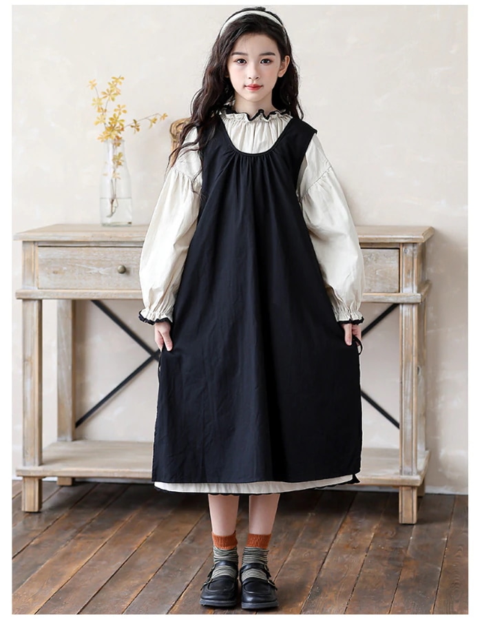 韓国子供服 女の子 セットアップ フォーマル 入学式 卒業式 受験用 発表会 七五三 同窓会 キッズ 春服 秋服 長袖ワンピース+袖なしワンピース ガールズ 記念日 撮影写真 パーティー イベント セ
