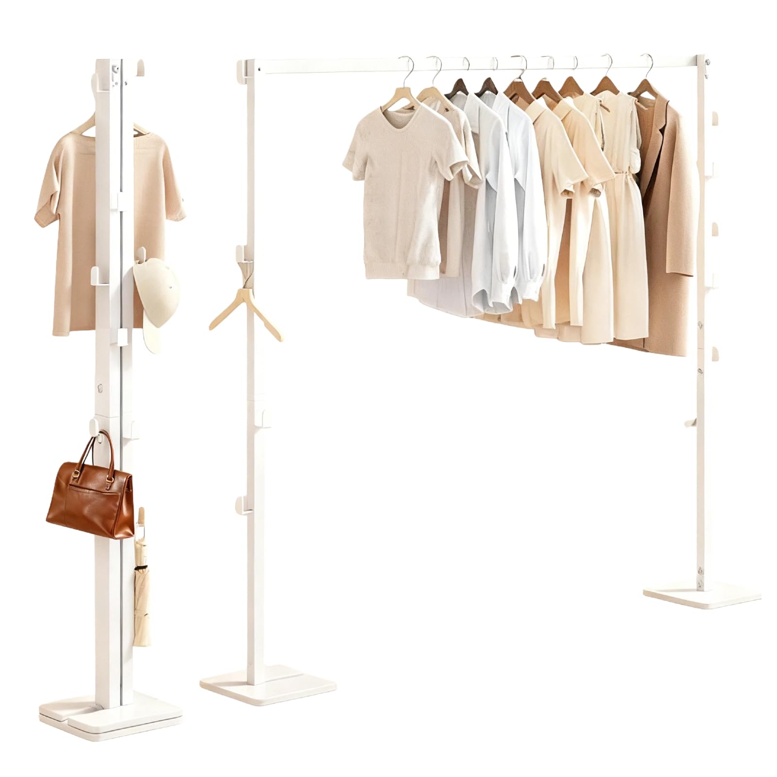 Melphoe ハンガーラック 折り畳み 室内物干し 洗濯干し 布団干し 伸縮 省スペース 収納 洗濯物干し スタンド 組み立て簡単 幅80~158cm (ホワイト) (ホワイト)