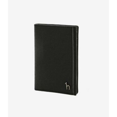 へジス[HAZZYSACC]HJHO2E336/[22SS]ブラックレザーパピロゴラインカード財布