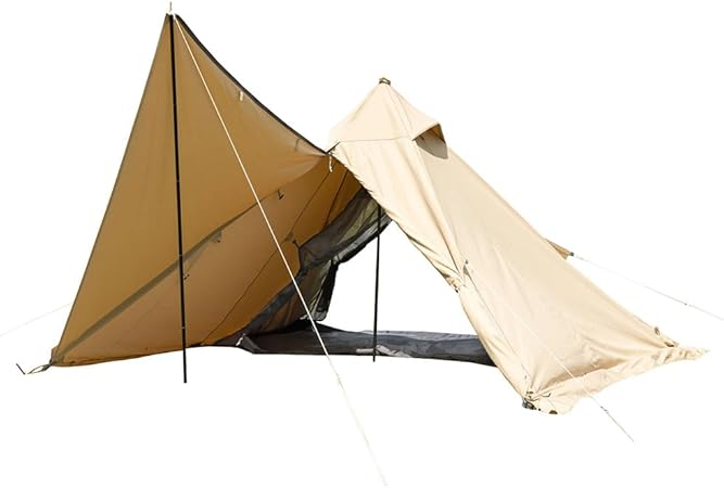 ソロ ティピー 1 TC BDK-75TC 【1人用】 カーキ色 ワンポール テント 混紡綿 フルクローズ スカート巻き上げ式/フロント ウォール