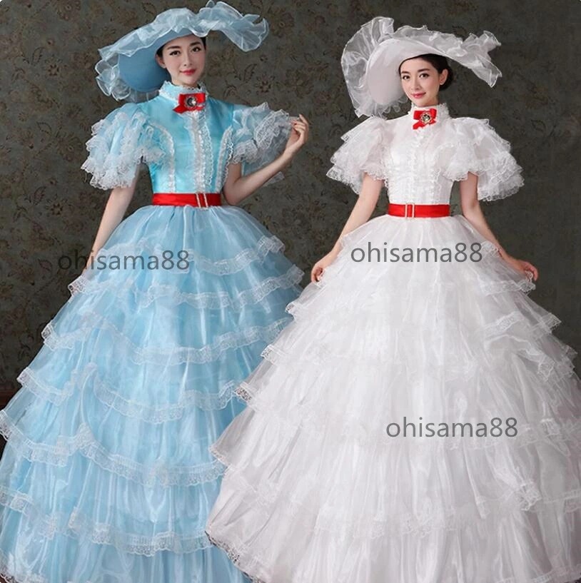 新品早く買いに来て 高級感 プリンセスドレス 可愛い 宮廷ドレス オペラ声楽 中世貴族風 貴族ドレス ロングドレス パーティードレス お嬢様 ワンピース 貴婦人ドレス ヨーロッパ風 演出服 ハロウィ