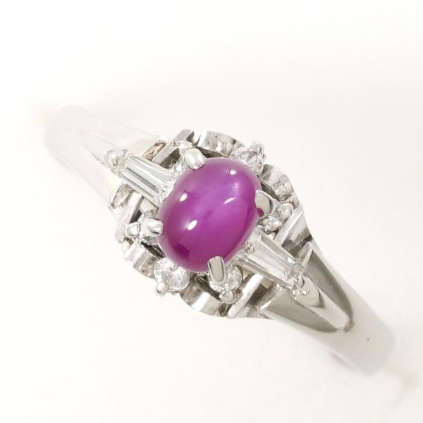 PT900 プラチナ リング 10.5号 スタールビー 0.71 ダイヤ 0.18 中古