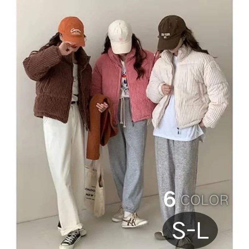 [限時割!引!]体型カバー 軽量 中綿 カジュアルコート コーデュロイダウン ジャケット 厚手 レディース アウター 保温 ゆったり 通勤 防 暖かい ins ファッション 綿入れ 婦人服