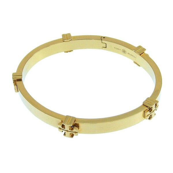トリーバーチ アクセサリー レディース バングル ブレスレット アウトレット ゴールド CLASSIC LOGO HINGE BANGLE 145434-720M TORY BURCH