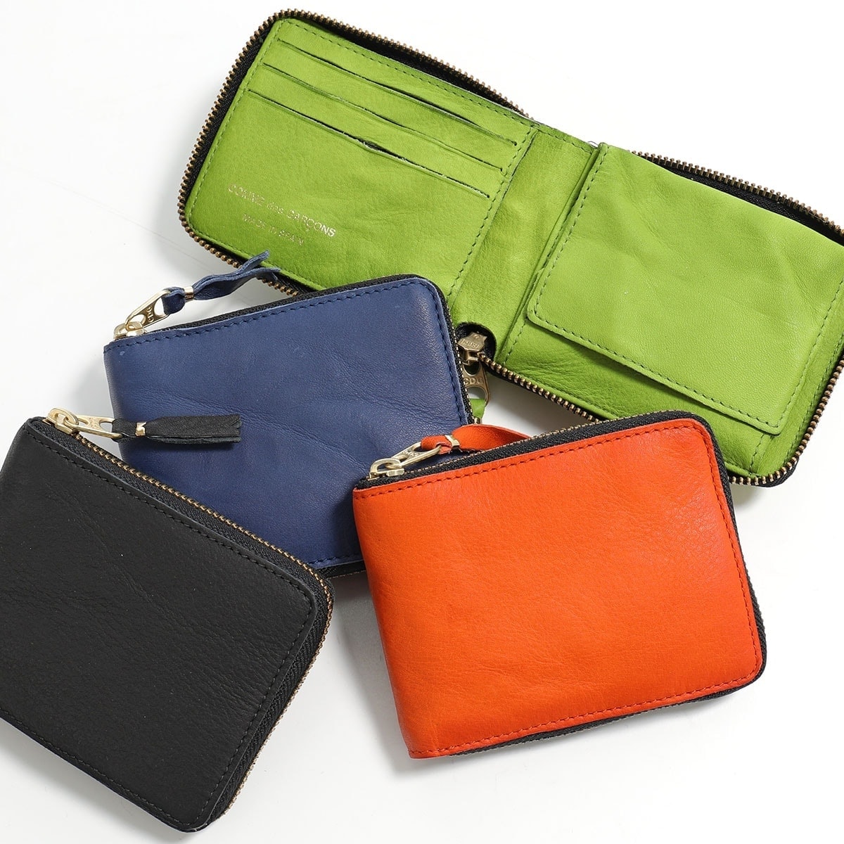 COMME des GARCONS コムデギャルソン 二つ折り財布 WASHED WALLET SA7100WW メンズ ラウンドファスナー 小銭入れあり レザ