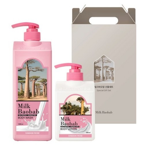 ダマスクローズの香り ボディウォッシュ+ボディローション2種セット (鎮静/弾力/保湿/栄養供給/活力/しわ防止) 5,464円