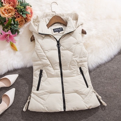 デート モテコーデ カラー豊富 トップス アウター ベスト ダウンベスト 袖なし ノースリーブ フード付き ファスナー ポケット 前開き かわいい 可愛い きれいめ カジュアル おしゃれ