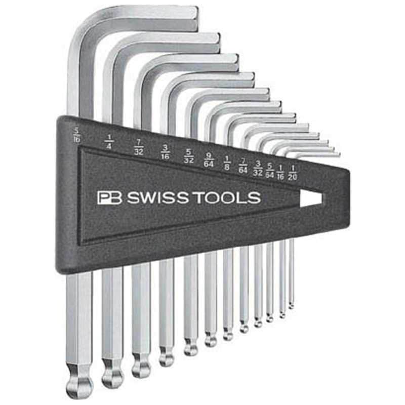 ピービースイスツールズ社　ボール付六角棒レンチセット(インチ)　212ZH12CN