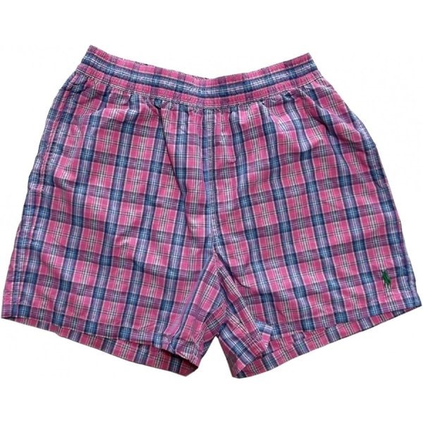 海水パンツ 水着 インナー付き チェック ピンク PR6-039