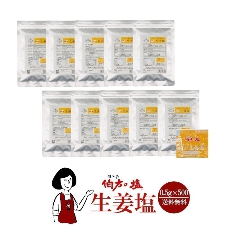 伯方の塩　生姜塩　0.5gｘ500袋