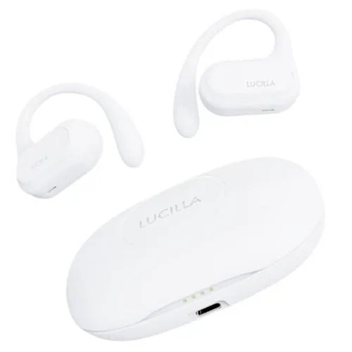 LUCILLA TWSOP02WH フルワイヤレスイヤホン オープンイヤータイプ 左右分離 Bluetooth対応 IPX4防水 ホワイト