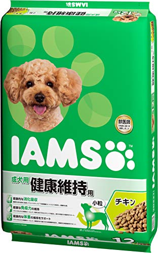 アイムス ドッグ 1歳から 健康維持用 小粒 大容量 12kg チキン 総合栄養食 ドッグフード 犬 ドライフード 健康的な消化吸収 免疫力の維持 体重維持 獣医師の知見で開発 IAMS