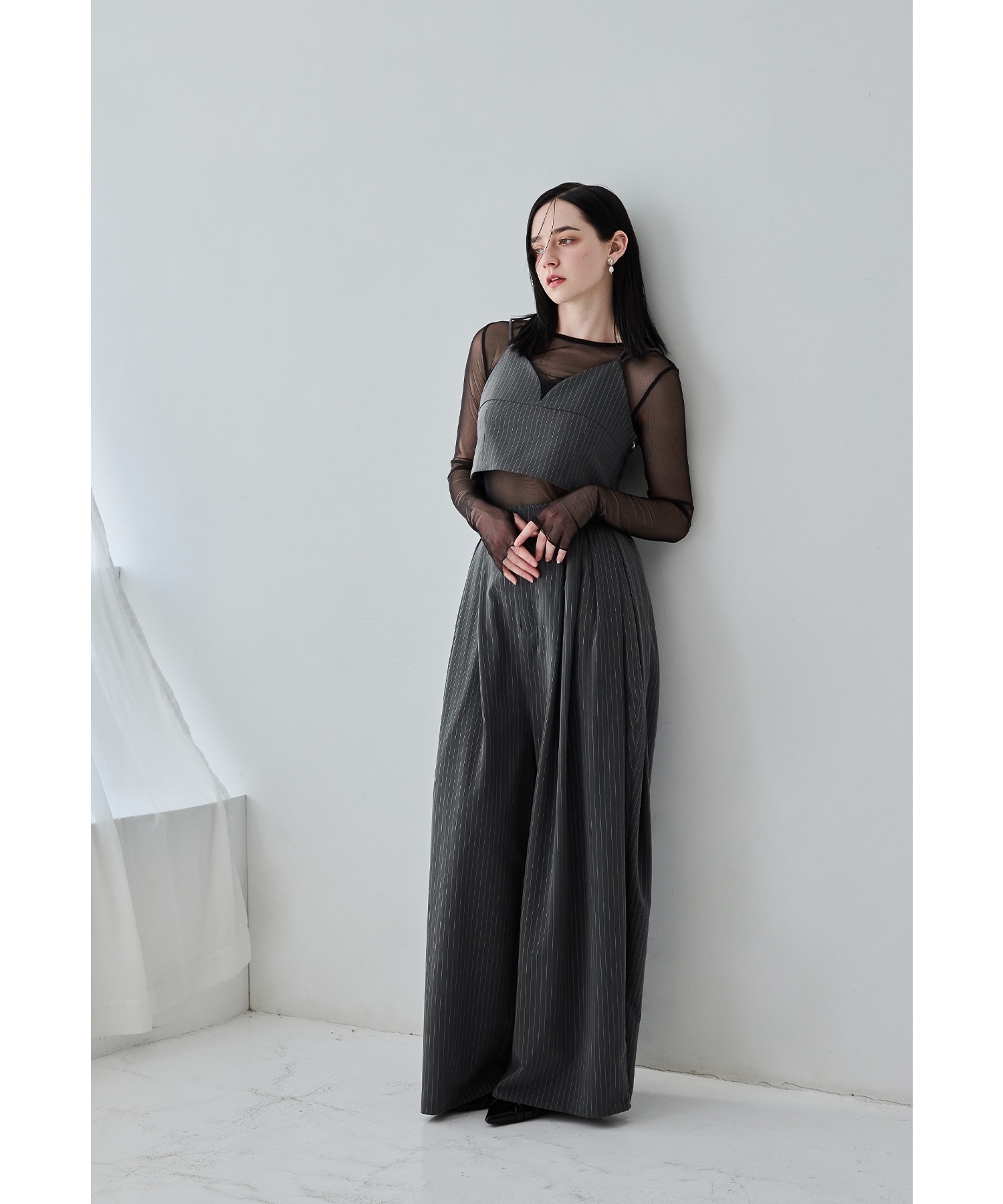 ピンストライプビスチェワイドパンツドレス パーティードレス 結婚式 キャミソール セットアップ 2点セット セパレート お呼ばれ パーティー 二次会 披露宴 謝恩会 成人式 同窓会 入学式 卒業式 14,108円