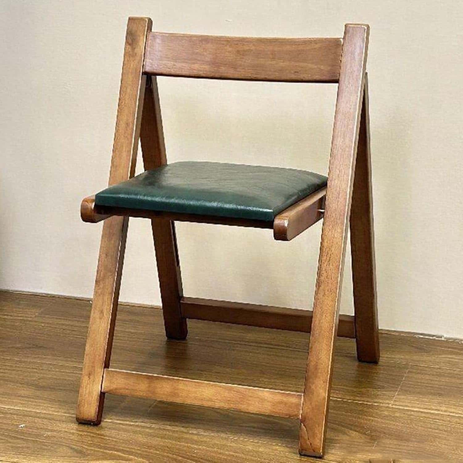 折りたたみチェア クッション付き 木製 ダイニングチェア 天然木 フォールディングチェア リビングチェア 介護チェア コンパクト収納 室内 室外 勉強用 椅子 グリーン 43*46*66.6cm ホワ