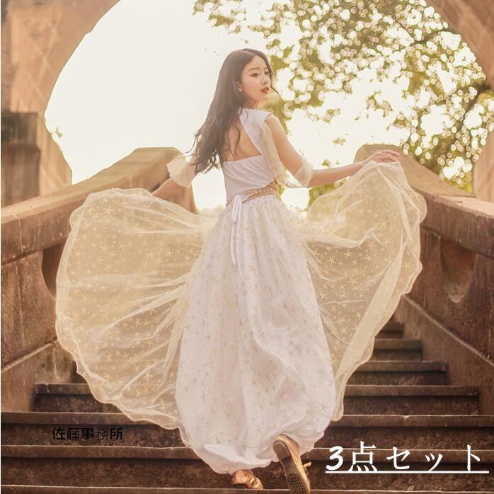 アラビアン 衣装 ベリーダンス 演出服 ジャスミン コスプレ衣装 3点セット レディース ベリー 女性 ハロウィン パーティー ジャスミン姫 コスプレ衣装 コスチュ30パーセント限定BIG Rabbi