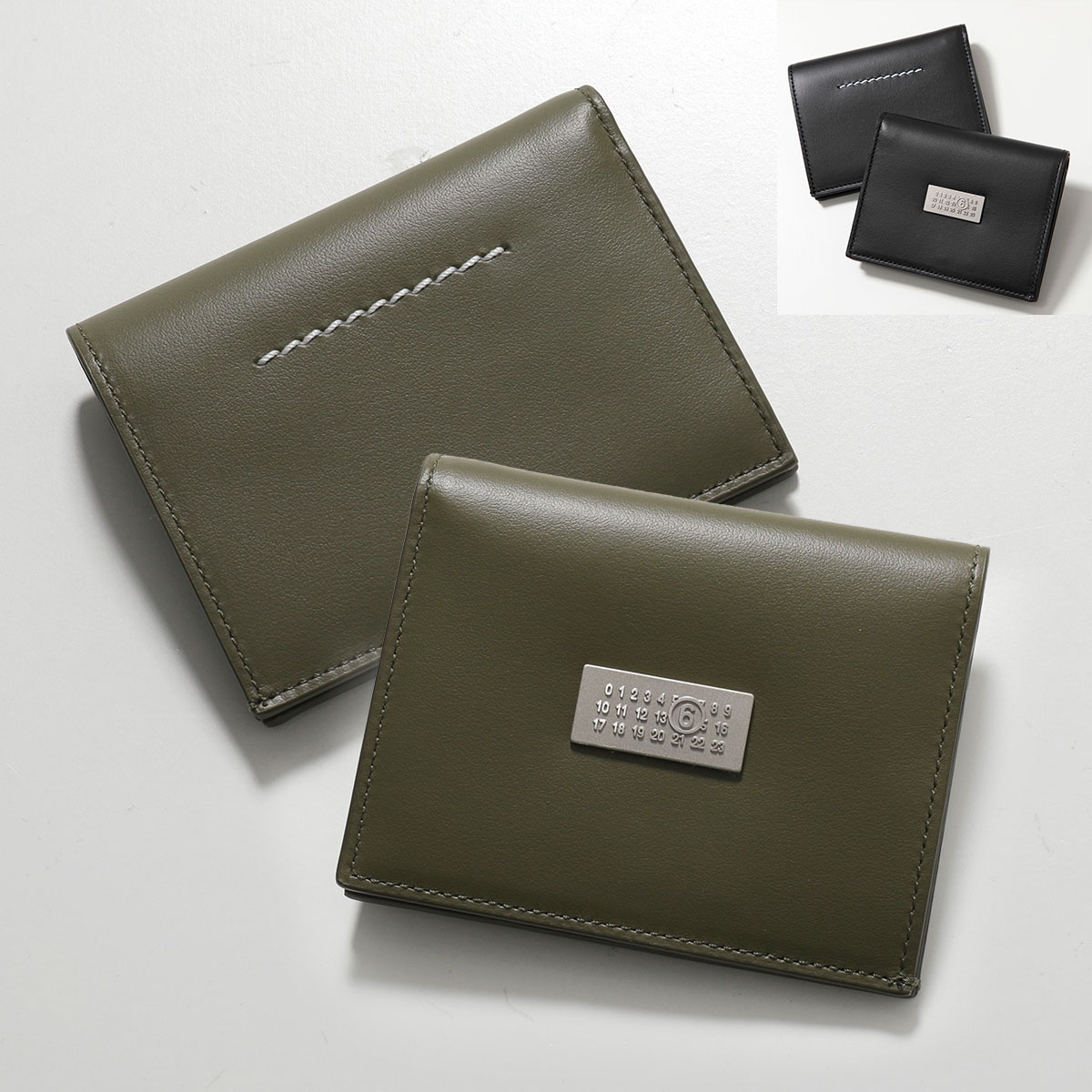 MM6 エムエムシックス メゾンマルジェラ 二つ折り財布 SA5UI0015 P6418 レディース レザー ミニ財布 豆財布 メタルロゴプレート カラー2色