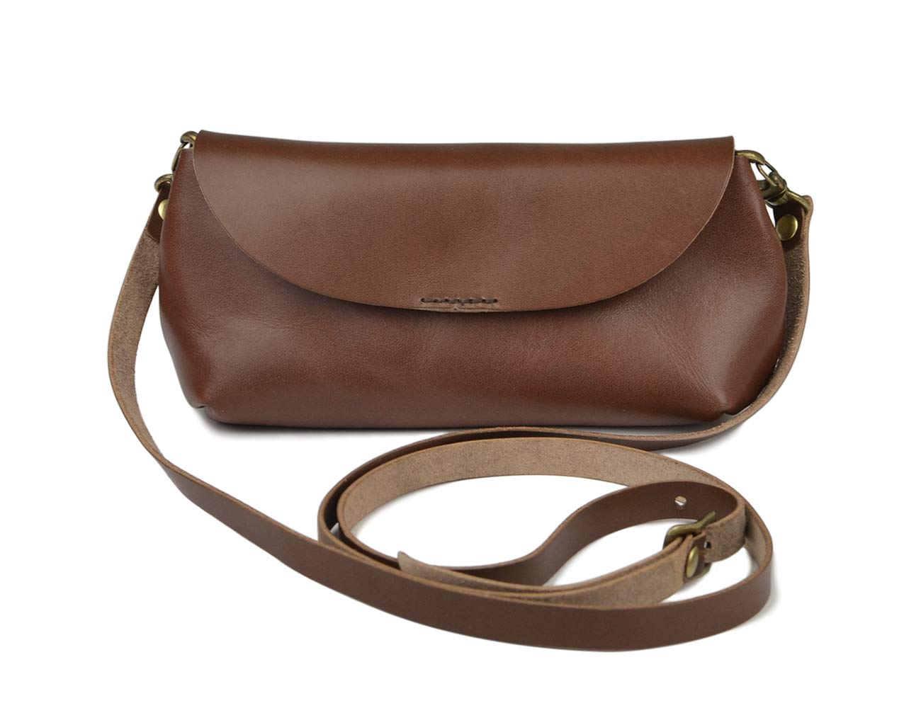 [ベルト専門店ベルトラボ] ショルダーバッグ レディース 革 小さめ 斜めがけ ショルダーポーチ スマホ ポシェット 栃木レザー かわいい ナチュラルなふっくらデザイン 牛革 日本製 ミニバッグ 貴重