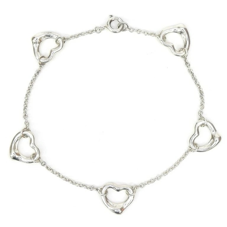 ティファニー TIFFANY&Co. ブレスレット オープンハート 5P /シルバー/SV925【中古】(67723)
