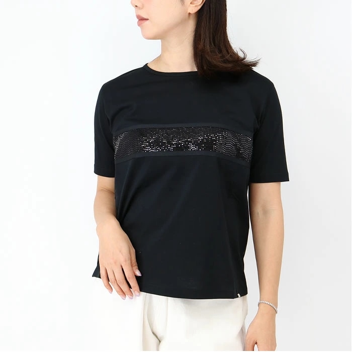 JG000204D 52006 レディースTシャツ スパンコール SS TEE 半袖 クルーネック カットソー