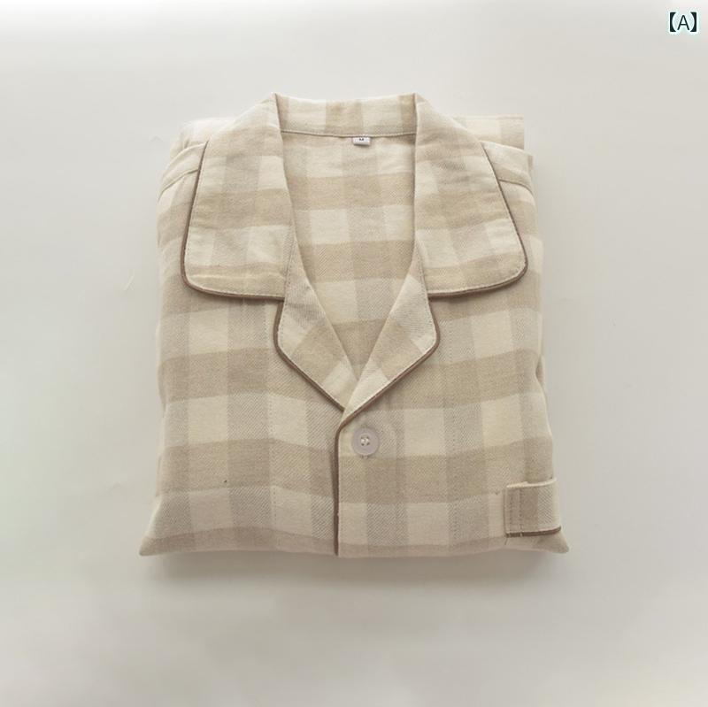 パジャマ　レディース　上下 レディース プリント されていない カップル パジャマ 春秋な 綿 起毛 ホーム 服 スーツ長 ズボン 長袖 屋外で 着用 可能