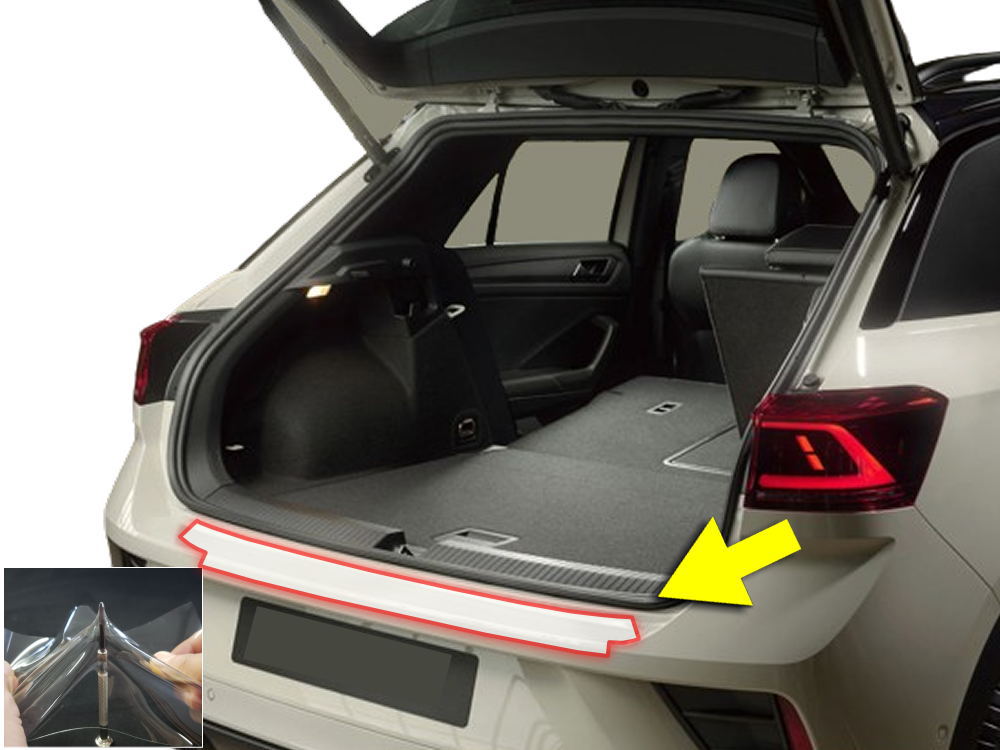 リアステップガード (ワーゲン T-Roc) 車種専用 カット済み 傷防止フィルム プロテクションフィルム 車種専用カット済み リアステップ 保護フィルム キズ防止 保護 クリア 透明 1DPC 1D