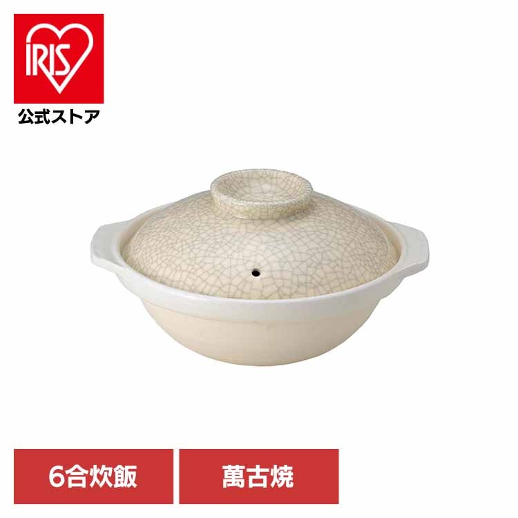 【人気商品】土鍋 貫入 ご飯 炊飯 萬古焼 ばんこ 直火 レンジ対応 6合炊飯 耐熱陶器 10号浅鍋貫入 貫入 7-11101 GIPO