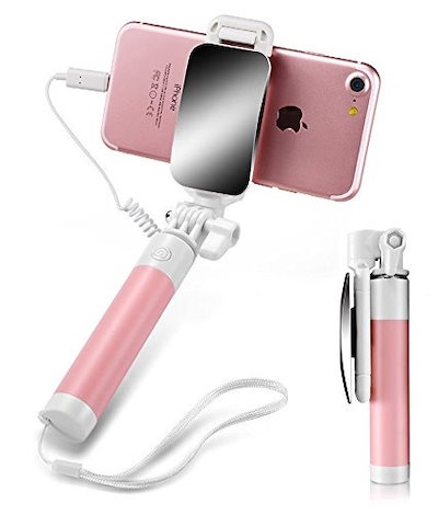 AXYO 自撮り棒 スマホ セルカ棒 有線 折りたたみ 超ミ...のサムネイル