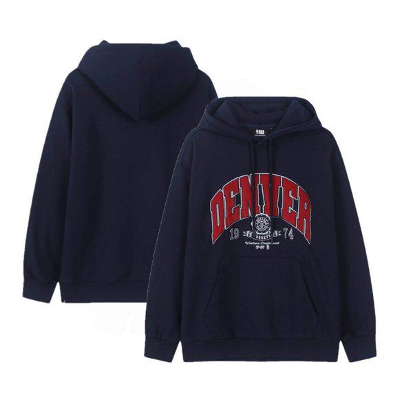 DEN 起毛アーチレタリングフード付きTシャツ（ネイビー）N254TH020P_s