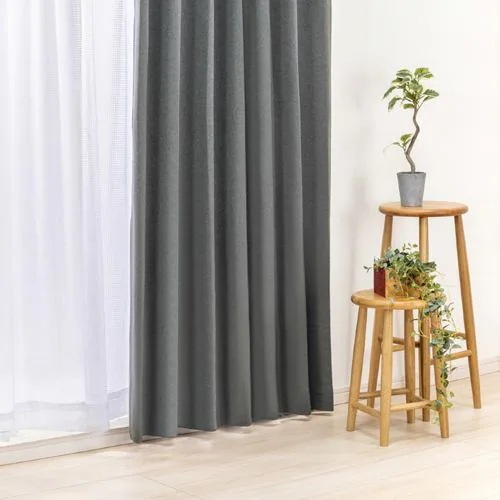 ヤマダオリジナル 4枚組セットカーテン グレー (ドレープ×2レース×2）