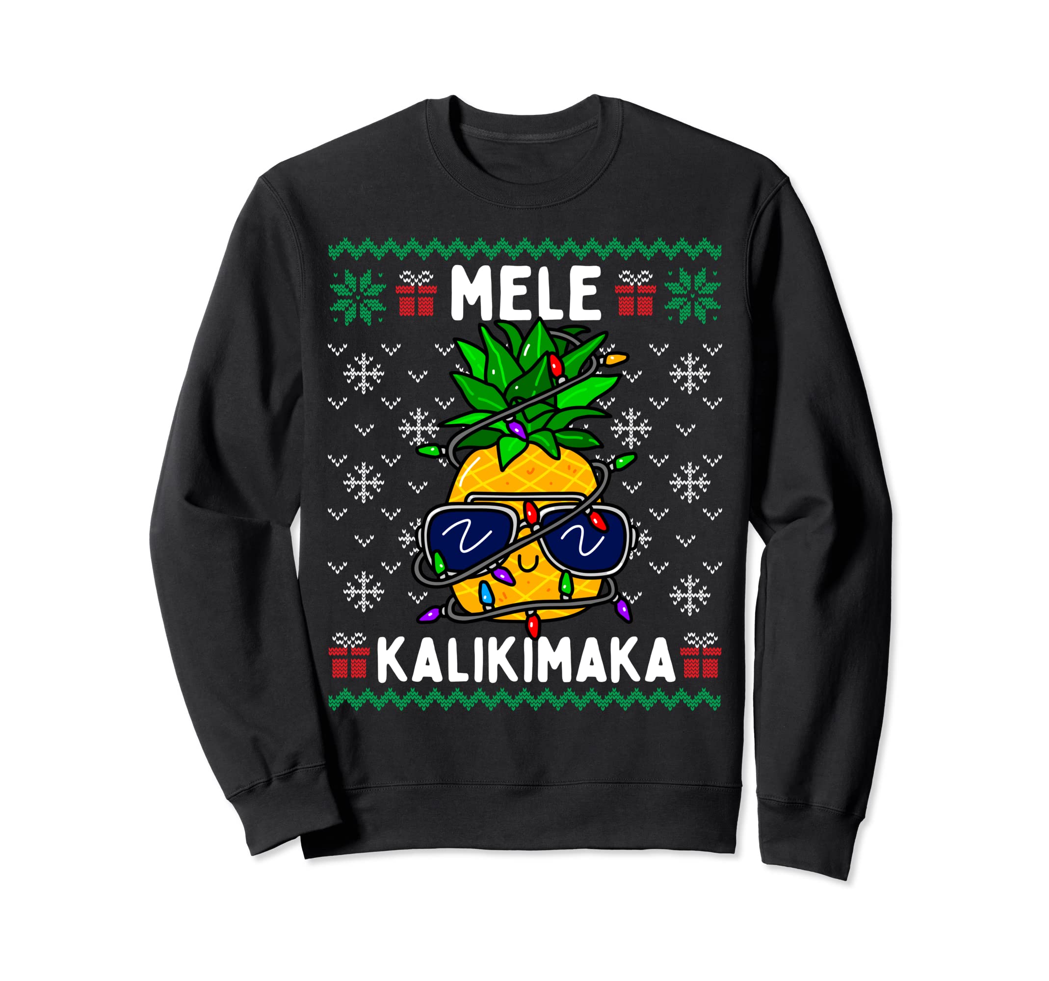 Mele Kalikimaka クリスマス パイナップル ハワイアン クリスマスライト トレーナー